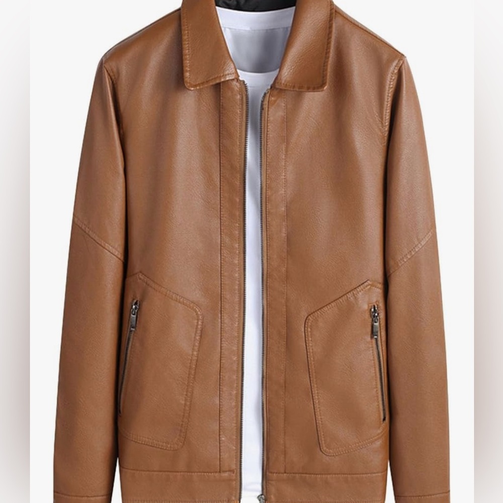 Faded Glory Brown Faux Leather Jacket